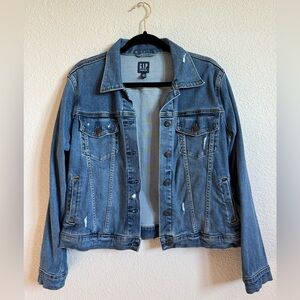 GAP Women's Classic Blue Jean Jacket, size Petite Large
